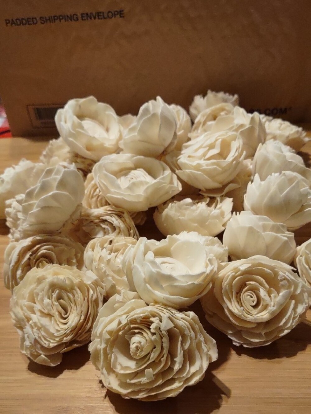 Natural Cream Sola Wood Assorted Roses 38 Count